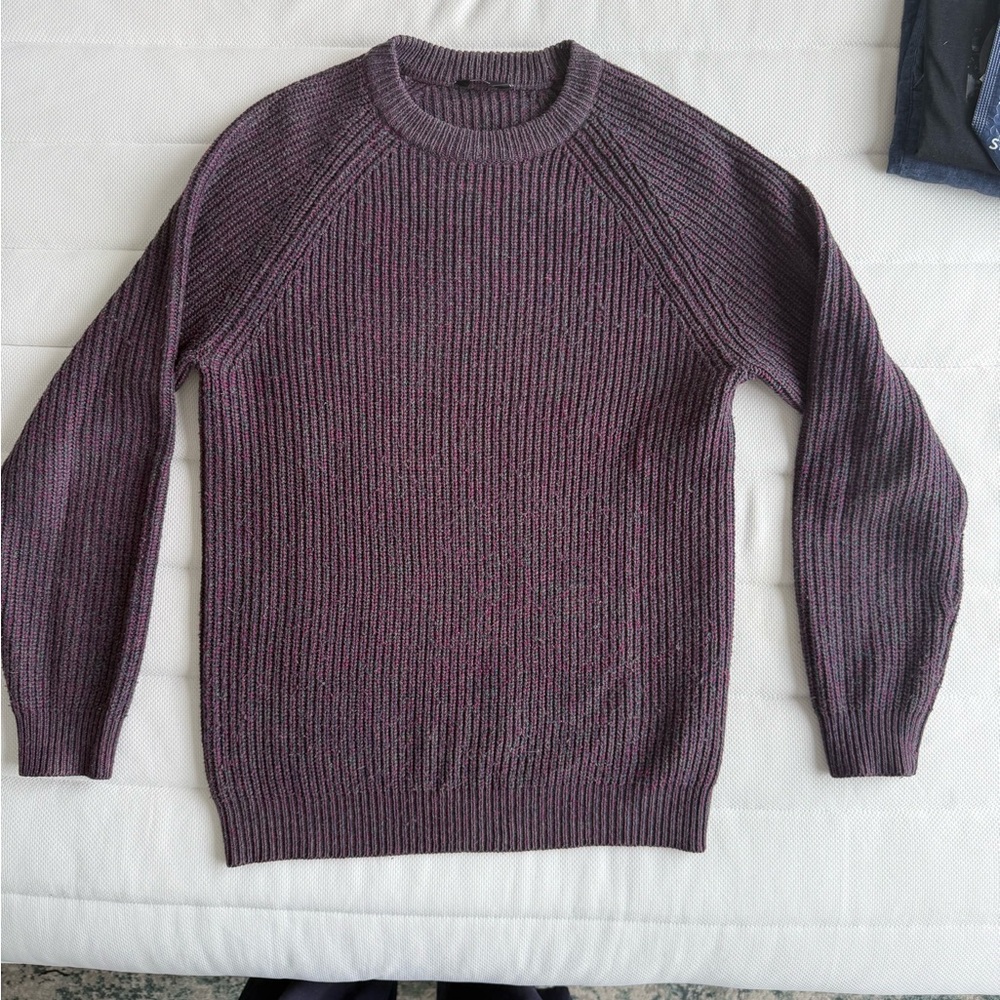 Men's Crewneck Knit Sweater in Plum
